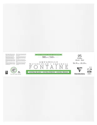 Produktbild von Clairefontaine Extraweiß Torchon/rau, Pack 25 Bogen 56x76cm 300g 976094C