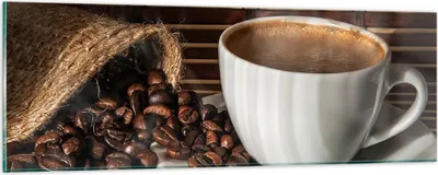 Produktbild von Bilder auf glas - Aroma Kaffee Getreide - 90x30cm - Glasbilder - Wandbilder - Kunstdruck - zum Aufhängen bereit - Wanddekoration aus Glas - Glas Bilder - Wandbild auf Glas - Einteilig - GAB90x30-2382