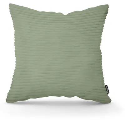 Image de Coussin décoratif, tissu corduroy gris-vert, 45 x 45 cm