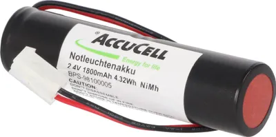 Produktbild von Notleuchtenakku NiMH 2,4V 1800mAh L1x2 Sub-C mit 200mm Kabel und CGM2 Stecker ersetzt Elubat 275602, 86x23mm