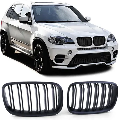 Sport Kühlergrill Doppelsteg SCHWARZ MATT für BMW X5 E70 / X6 E71 ab 2006-2013 – Produktansicht