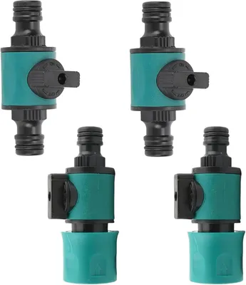 Produktbild von Wasserschlauch Schnellkupplung 25 mm, 4 Stück, mit Regelventil 1/2 Zoll, für Garten und Hausgebrauch
