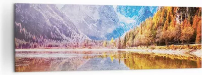 Produktbild von Bild auf Leinwand - Leinwandbild - Einteilig - Herbst Landschaft Berge - 160x50cm - Wand Bild - Wanddeko - Wandbilder - Leinwanddruck - Bilder - Wanddekoration - Leinwand bilder - AB160x50-4624