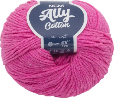 Zdjęcie produktu dla Przędza ALLY Bawełna - 50 g / 140 m - różowa