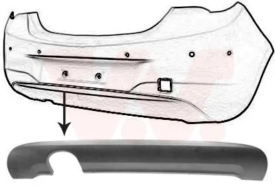 Produktbild von VAN WEZEL Heckdiffusor 3804509 Hinten für OPEL Corsa E Schrägheck (X15)