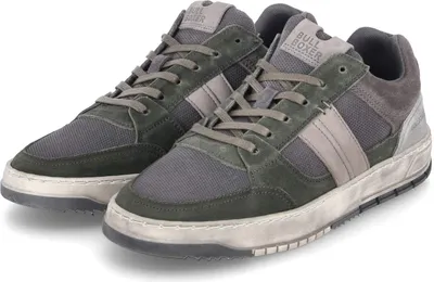Produktbild von Bullboxer Herren Low Sneaker Grün Grau Leder Textil Used Look Größe: 41