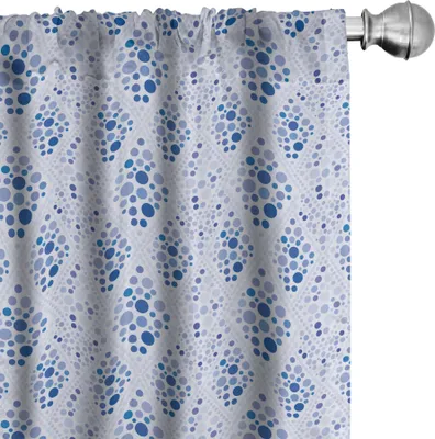 Produktbild von ABAKUHAUS Abstrakt Vorhänge, Gardinen, Rauten-Muster von Pastelltönen Kreise Bubbles, 2 Stück 75 x 225 cm, Ceil Blau