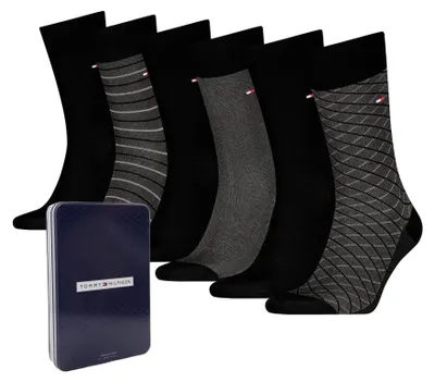Image de Tommy Hilfiger chaussettes 6 paires tin giftbox birdey sock black hommes