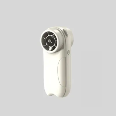 Obrázek produktu pro Ruční ventilátor, dobíjecí, s digitálním displejem, bílá barva