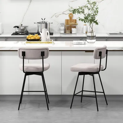 Immagine prodotto di Sgabello da bar - Sgabello per bar - Set di sgabelli da bar - Sedia da cucina - Sgabelli da bar - Rotazione a 360°
