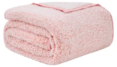 Produktbild von Kuscheldecke 228x228 cm, doppelseitig und weich, für Sofa und Bett, rosa