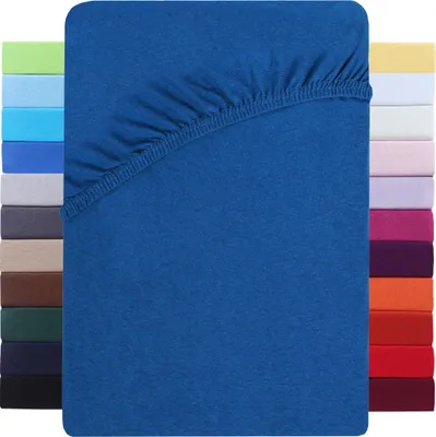 Produktbild von Jersey Spannbettlaken Wasserbett Boxspringbett 180-200x220cm Royal blau