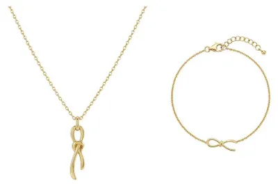 Produktbild von Nodessa – 925 Silber Schmuckset vergoldet mit Knoten Anhänger