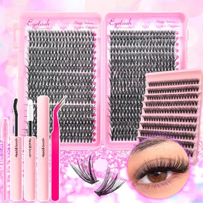 Produktbild von 720 200-teiliges Wimpernverlängerungsset Flauschiges mit Wimpernbindung und