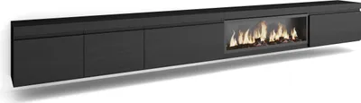 Immagine prodotto di COZY Mobile TV Soggiorno, 368x35x45cm, Camino elettrico XXL, da appendere, Nero