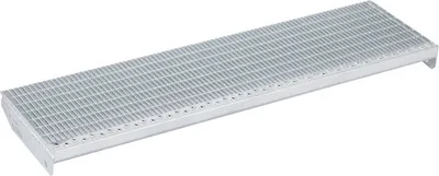 Produktbild von Gitterrost-Stufen 30 x 10 mm, feuerverzinkt - Breite: 1300 mm, Tiefe: 305 mm