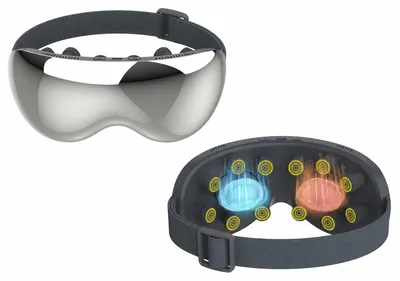Produktbild von Augenmassagegerät mit Wärme und Kälte, elektrische Massagebrille mit Bluetooth Musik, wiederaufladbare Augenmaske zur Entspannung und Erholung