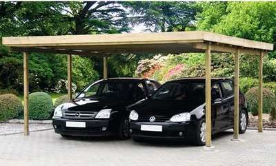 Produktbild von Doppelcarport 500 x 510 cm kesseldruckimprägniert