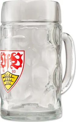 Produktbild von VfB Stuttgart Bierkrug Halbe Glas 0,5L mit Wappen für Fußball-Fans