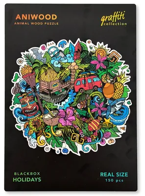 Obrázek produktu pro ANIWOOD J7405M Puzzle Graffiti Holidays M 150 dílků, dřevo, pestrobarevné, 150 dílků (1 sada)