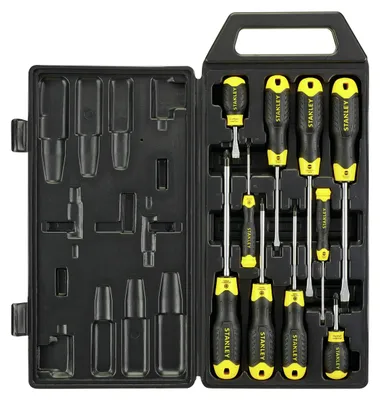 Imagen del producto de Juego de destornilladores Stanley CushionGrip de 10 piezas – Ranura y Pozidriv