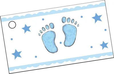 Immagine prodotto di Etichette piedi bambino 10 pezzi bianco-blu 9 x 2,5 cm - taglia unica