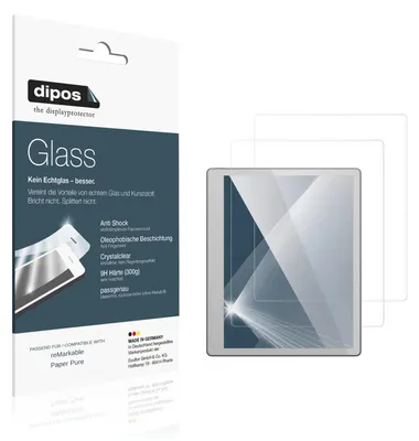 Produktbild von 2x Schutzfolie für reMarkable Paper Pure - Anti-Shock 9H Folie dipos Glass Kunststoffglas