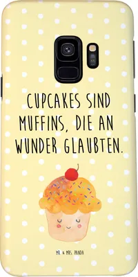Produktbild von Mr. & Mrs. Panda Samsung Galaxy S9 Handyhülle Cupcake - Gelb Pastell - Geschenk, Hülle, Lustige Sprüche, Handy Case, Küche Spruch, Cupcakes, Cover, Deko, Wunder, Muffin