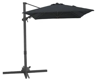 Produktbild von AXI Nyra Ampelschirm Rechteakig 200x300 cm in Anthrazit/Grau | Sonnenschirm für Garten / Terrasse mit Pulverbeschichtetes Gestell | Inkl. Kreuzfuß &