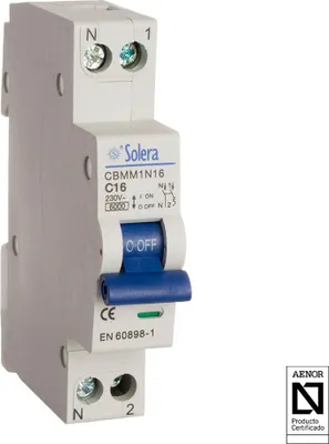 Image de Disjoncteur Solera 1p+n 25a étroit Protection électrique Compacte 1p+n 25a - Solera
