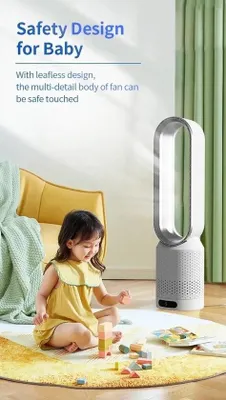 Immagine prodotto di Ventilatore senza pale - Purificazione e circolazione dell'aria ultra-silenziosa - 8 velocità - Silenzioso - Blu