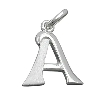 Produktbild von Anhänger 15x13mm Buchstabe A teilmattiert glänzend Silber 925 silber 15x13mm