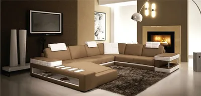 Produktbild von Wohnlandschaft Ecksofa U Form Polster Design Leder