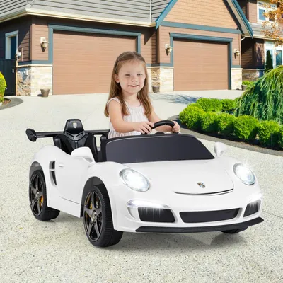 Produktbild von COSTWAY Kinder Elektroauto, 24V Kinderauto Elektrisch mit 2,4G Fernbedienung, Kinderfahrzeug mit LED-Lichter, Hupe, Musik&Bluetooth, für Kinder 3+Weiß