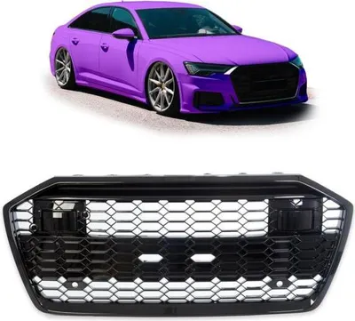 Immagine prodotto di Griglia a nido d'ape per paraurti anteriore, nera lucida, compatibile con Audi A6 F2 C8 (esclusa RS6)