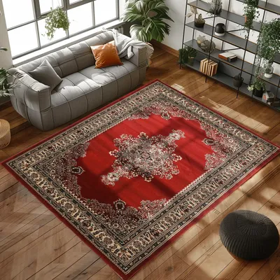 Produktbild von Orientteppich mit traditionellem Medaillon-Muster - elegant und zeitlos für Wohnzimmer und Schlafzimmer, Größe: 300 x 400 cm, Farbe: Rot-3