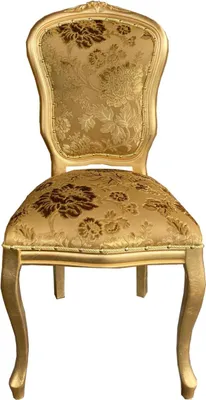 Produktbild von Casa Padrino Barock Luxus Esszimmer Stuhl Louis Gold Bouquet Muster / Gold - Barock Möbel