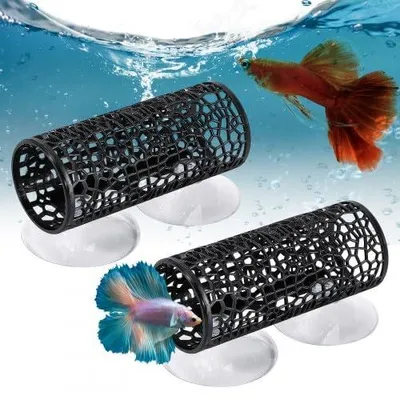 2er Set Fischtunnel mit Saugnäpfen, Aquarium Versteck