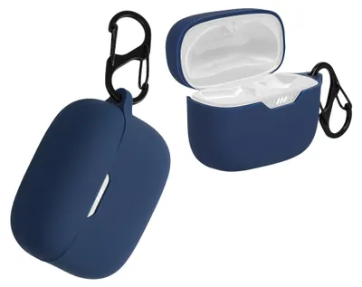 Produktbild von kwmobile Schutzhülle für JBL Tune 230 NC TWS / T230NC / T235NC Hülle - TPU Silikon Case für Kopfhörer Ladecase - stoßfestes Cover mit Karabiner -