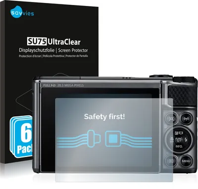 Produktbild von 6x Für Canon PowerShot SX730 HS Schutzfolie Savvies Displayschutz Display Schutz Folie Klar Transparent