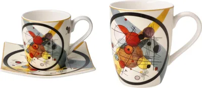 Produktbild von Wassily Kandinsky Espressotasse mit UT + Kaffeebecher KREISE IM KREIS Goebel