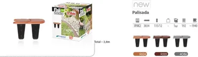 Produktbild von FLACHE GARTENPALISADE 2 FARBE GRAU 3,8 m