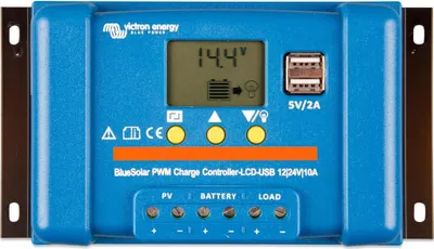 Produktbild von Victron Energy Blue-Solar PWM-LCD&USB Laderegler PWM 12 V, 24 V 10 A (SCC010010050)