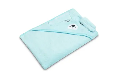 Produktbild von Sensillo - Baby-Handtuch mit Kapuze 100x100cm, Baby-Bademantel, Hund - Blau