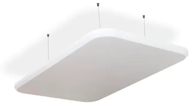 Produktbild von SILENT4® Schallabsorber Decke 114x72x4cm Akustikbild Akustikpaneele aus Akustikvlies, Seilmontage, messbar verbesserte Raumakustik durch Akustikplatten in Weiß