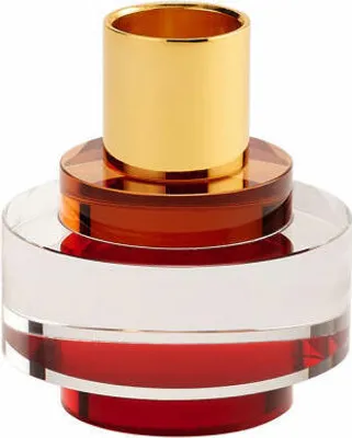 Image de Gift Company Dioptrics Bougeoir, Rond, Bougeoir, Porte-bougie, Verre cristal, Rouge, H 7 cm, 1086803003