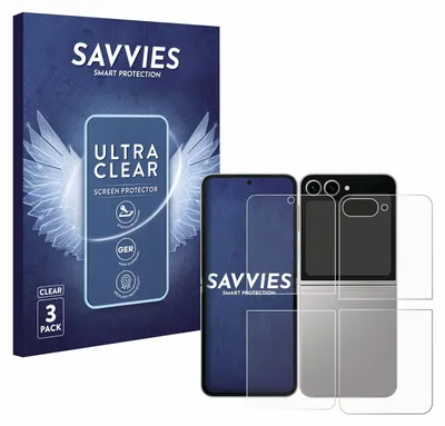 A product shot of a box of screen protectors and the screen protectors themselves, along with a representation of a phone.
