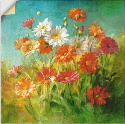 Produktbild von ARTland Wandbild, selbstklebend Gemalte Gänseblümchen Größe: 40x40 cm