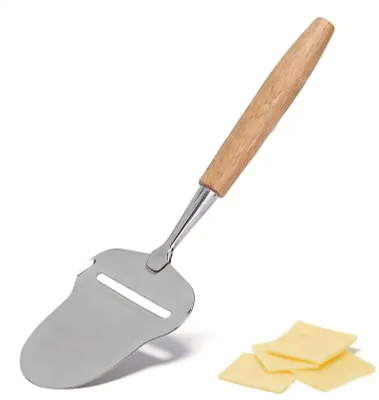 Produktbild von Käsehobel - Edelstahl mit Holzgriff - Käseschneider für Hartkäse - 22,5 cm