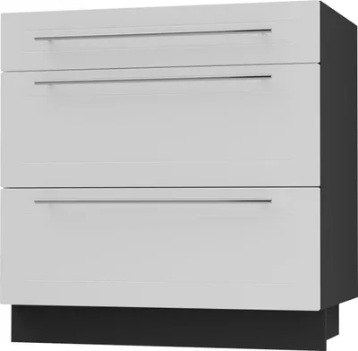 Produktbild von Schubladenunterschrank KVANTUM Vollauszug 80cm Korpus- & Frontfarbe wählbar (Q-D3A/80),weiß matt,schwarz